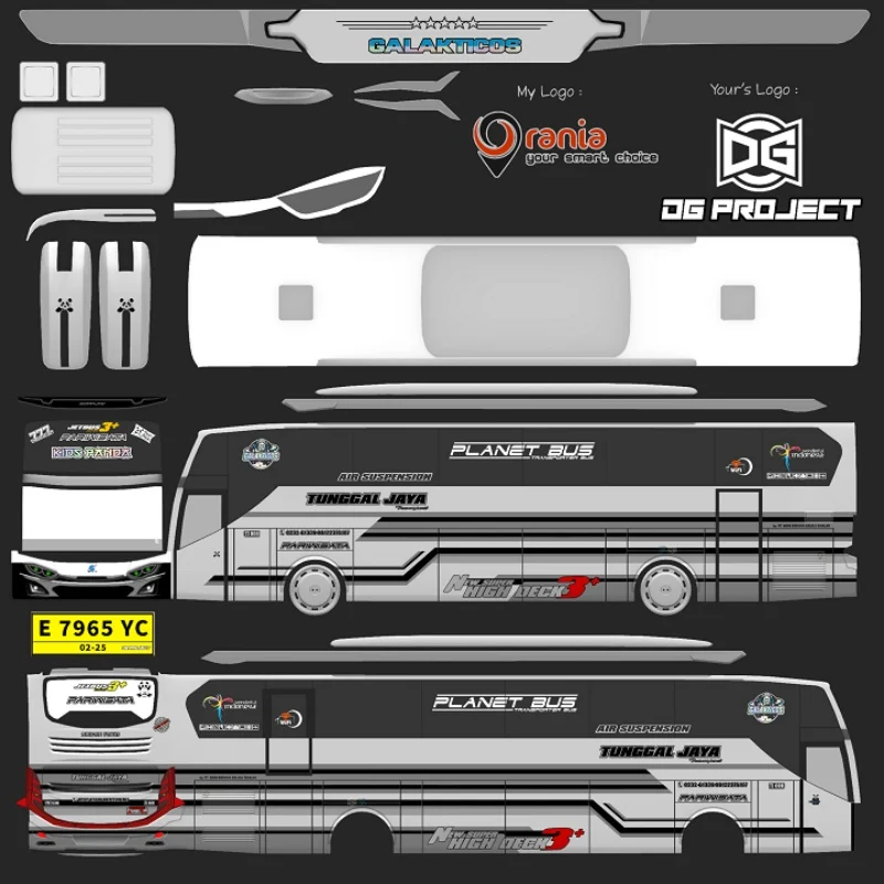 Kids Panda Hitam Putih Livery
